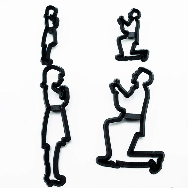 EORTA Set of 9 Fondant/Cookie Cutter Couples Silhouette Gumpaste Flowers Sugar Craft Mold Cake Decorating Tools for Husband and Wife, Wedding Birthday Valentine's Party, Bridegroom Bride Theme - Image 4